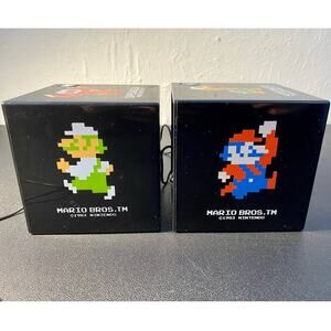 Nintendo Super Mario Bros. Speakers POW Block with Mario & Luigi, Tested & Works